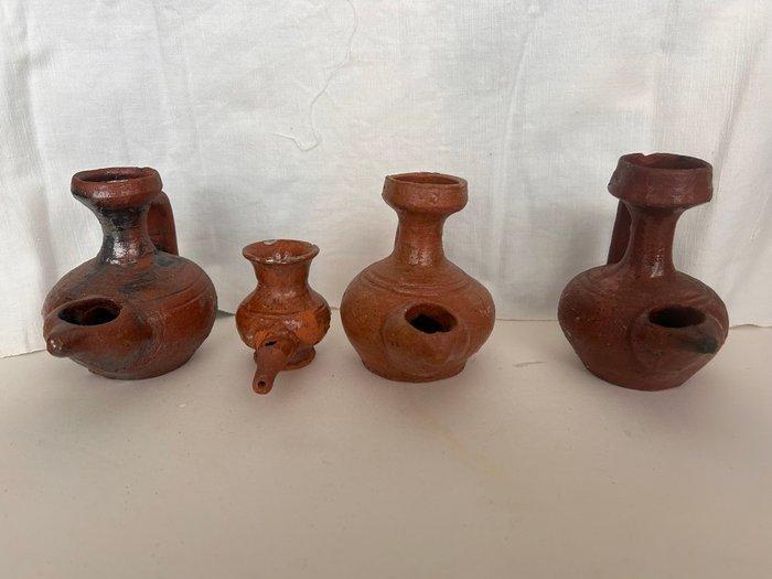 Olielamp (4) - Aardewerk - Luzern (olielampen), Antiek en Kunst, Curiosa en Brocante