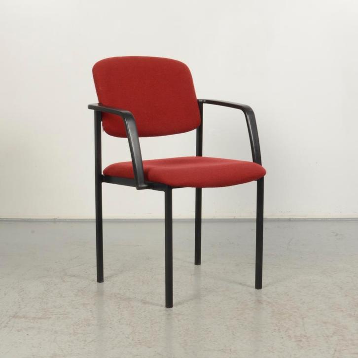 Vergaderstoel Dauphin - Rood - 4-poot onderstel, Huis en Inrichting, Bureaustoelen, Ophalen of Verzenden