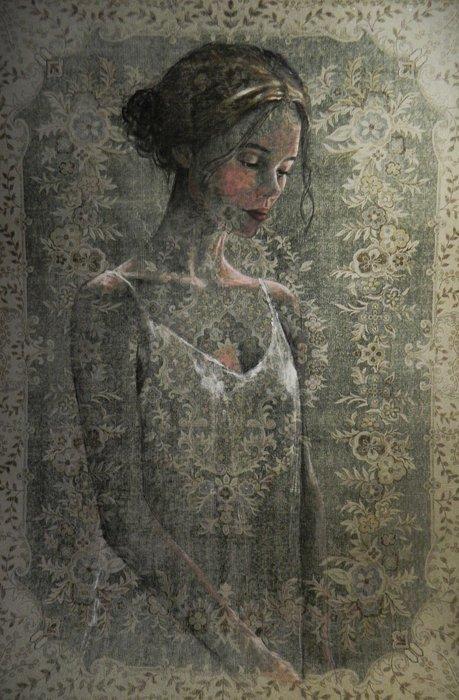 Jacqueline Klein Breteler - “Isolation 2.”-painting on a, Antiek en Kunst, Kunst | Schilderijen | Modern