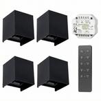 4x | Cube wandlamp set | Draadloos dimbaar | Zwart, Ophalen of Verzenden, Nieuw, Modern