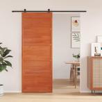 vidaXL Schuifdeur 80x208 cm massief grenenhout wasbruin, Doe-het-zelf en Verbouw, Deuren en Horren, Verzenden, Nieuw