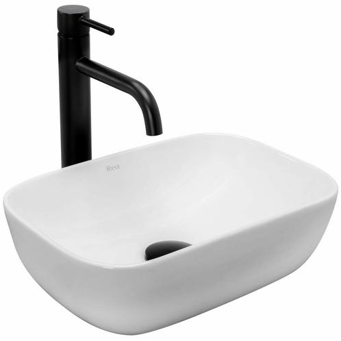 REA Mini opzetwastafel - Rechthoekig - Glans wit - 37 x 2..., Doe-het-zelf en Verbouw, Sanitair, Nieuw, Ophalen of Verzenden