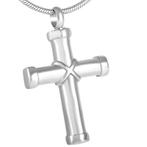 Ashanger, assieraad rvs kruis zilver, Sieraden, Tassen en Uiterlijk, Kettinghangers, Nieuw, Zilver, Overige materialen, Kruis of Symbool