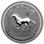 Lunar I - Year of the Horse - 1/2 oz 2002 (42.824 oplage), Postzegels en Munten, Zilver, Losse munt, Verzenden