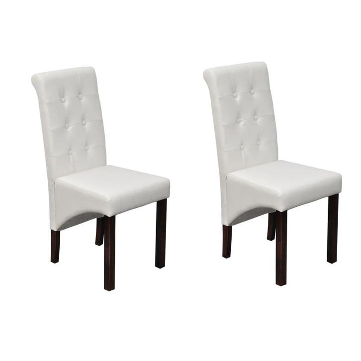 Comfortabele eetstoelen kunstleer wit | Tweedekansje, Huis en Inrichting, Stoelen, Twee, Wit, Nieuw, Ophalen of Verzenden