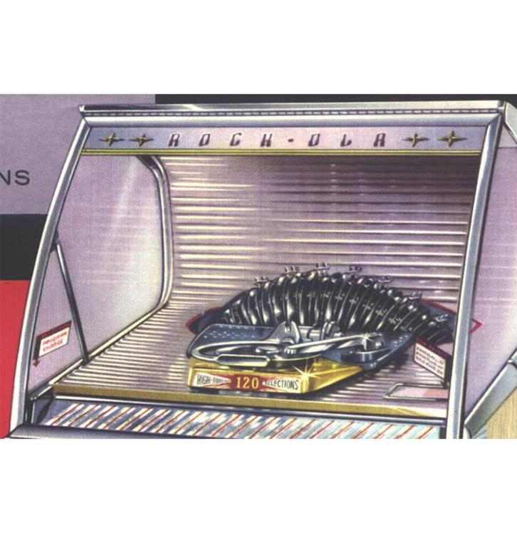 Rock-Ola Ruit Model 1448 (ONbedrukt), Verzamelen, Automaten | Jukeboxen, Ophalen