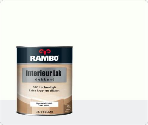Rambo Interieur Lak Dekkend Zijdeglans - Signaalwit Ral 9..., Doe-het-zelf en Verbouw, Verf, Beits en Lak, Lak, Wit, Nieuw, Minder dan 5 liter