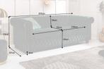 Bank 3-zits Chesterfield 205cm Groen - 40483