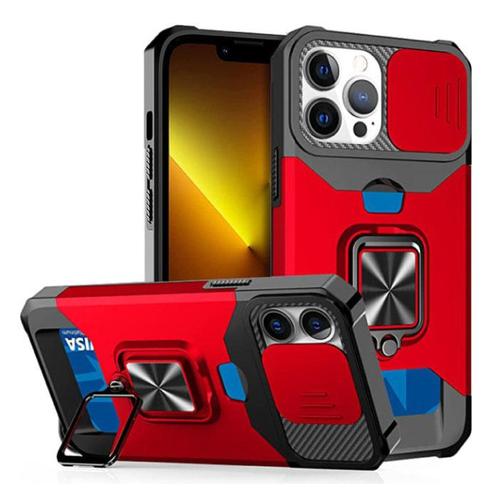 iPhone 7 - Card Slot Hoesje met Kickstand en Camera Slide -, Telecommunicatie, Mobiele telefoons | Hoesjes en Frontjes | Apple iPhone