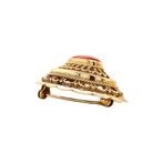 Gouden broche met bloedkoraal 14 krt, Ophalen of Verzenden, Nieuw