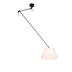 Hanglamp zwart met plisse kap 35cm crème - Blitz, Huis en Inrichting, Lampen | Hanglampen, Nieuw, Overige materialen, Klassiek / Antiek