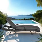 Wicker ligbed Océane met aluminium frame - zwart, Tuin en Terras, Verzenden, Nieuw