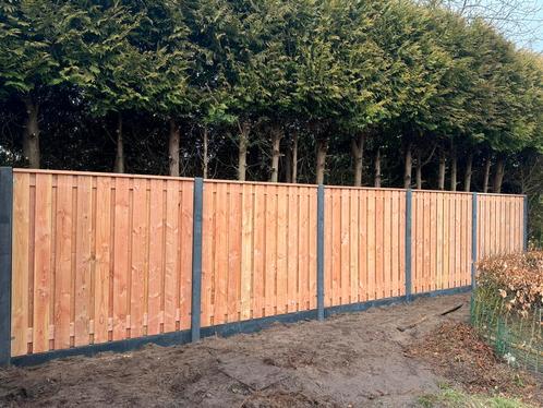 Schutting hout-beton met douglas planken € 125 p/m, Tuin en Terras, Schuttingen, 1 tot 2 meter, Nieuw, Hout