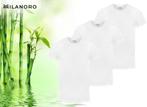 2dekans | Milanoro - 3 zachte bamboe T-shirts - Wit - Ronde, Ophalen of Verzenden, Zo goed als nieuw, Wit, Milanoro