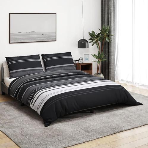 vidaXL Dekbedovertrekset 220x240 cm katoen zwart en wit, Huis en Inrichting, Slaapkamer | Beddengoed, Nieuw, Verzenden