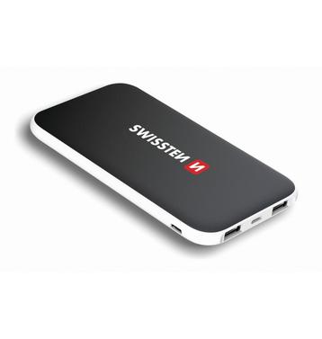 Swissten - Black Core Slim Powerbank - 10.000 mAh - Zwart beschikbaar voor biedingen