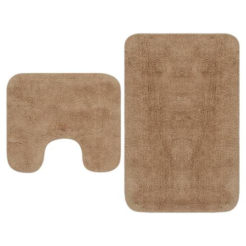 vidaXL Badmattenset stof beige 2-delig, Huis en Inrichting, Badkamer | Badtextiel en Accessoires, Beige, Nieuw, Verzenden