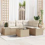 vidaXL Tuin Sofa Set met kussen met opslag 5 pcs Beige en, Tuin en Terras, Tuinsets en Loungesets, Verzenden, Nieuw, Rotan