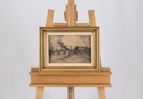 Emile Comte - Boot bij brug, Antiek en Kunst, Kunst | Schilderijen | Klassiek