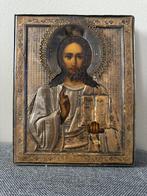 Icoon - Christus Pantokrator - Hout, Zilver, Antiek en Kunst