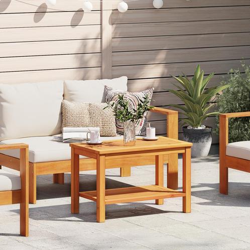 vidaXL Salontafel 70x40x45 cm Massief acaciahout, Huis en Inrichting, Tafels | Salontafels, 50 tot 100 cm, Nieuw, Overige houtsoorten