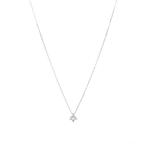 Witgouden solitair collier met diamant 14 krt, Met hanger, Verzenden, Wit, Zo goed als nieuw