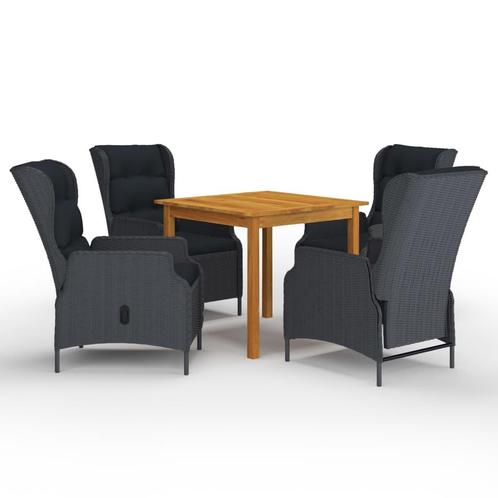 vidaXL 5-delige Tuinset donkergrijs, Tuin en Terras, Tuinsets en Loungesets, Tuinset, Nieuw, 4 zitplaatsen, Hardhout, Verzenden