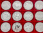 Australië. 1 Dollar 2008/2019 Lunar II Silbermünzen 12 x 1