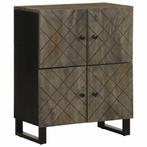 vidaXL Dressoir 60x33x75 cm massief mangohout zwart, Huis en Inrichting, Woonaccessoires | Cd- en Dvd-rekken, Verzenden, Nieuw