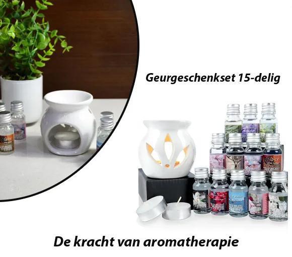 15-delige geur geschenk set met theepot warmer - keramische, Huis en Inrichting, Woonaccessoires | Kandelaars en Kaarsen, Overige kleuren