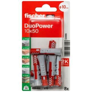 Universele plug | Fischer DuoPower | 8 stuks (10x50), Doe-het-zelf en Verbouw, IJzerwaren en Bevestigingsmiddelen, Nieuw, Verzenden