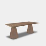 Tafel Boomstam Eikenhout  Set Kegelpoot  220x100, Nieuw