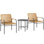 TRUUSK 3-dlg. Rattan Bistroset, Zitgroep, Tuinset Met 2 Tuin, Tuin en Terras, Verzenden, Nieuw
