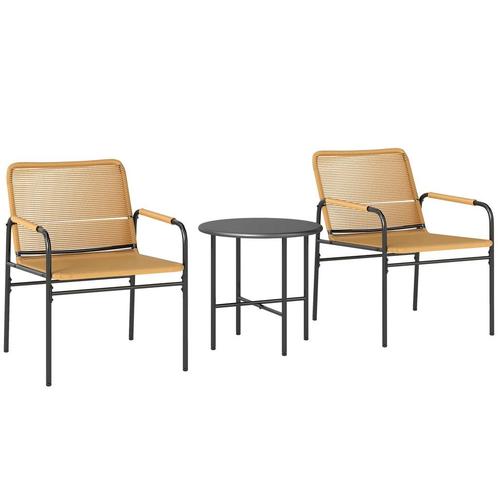 TRUUSK 3-dlg. Rattan Bistroset, Zitgroep, Tuinset Met 2 Tuin, Tuin en Terras, Overige Tuin en Terras, Nieuw, Verzenden