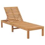 vidaXL Ligbed massief teakhout, Tuin en Terras, Ligbedden, Verzenden, Nieuw