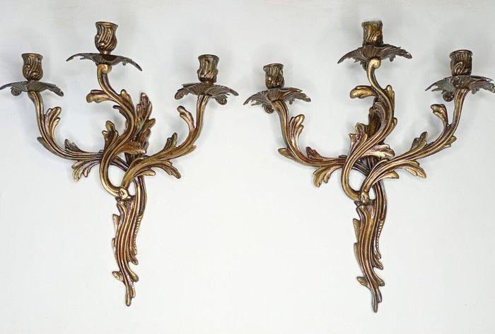 Wandkandelaar (2) - Verguld brons, Antiek en Kunst, Antiek | Overige Antiek