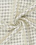 Polyester Pied De Poule Metallic Zilver, Hobby en Vrije tijd, Stoffen en Lappen, Nieuw