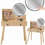 Kaptafel met LED spiegel - make up tafel - 2 lades - hout, Huis en Inrichting, Tafels | Kaptafels, Ophalen of Verzenden, Nieuw