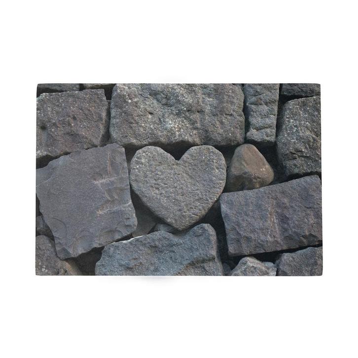 Deurmat Hart in steen 75x50cm, Tuin en Terras, Deurmatten, Verzenden