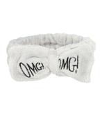 Haarband Make-up Fluffy Strik OMG Tekst Grijs, Sieraden, Tassen en Uiterlijk, Uiterlijk | Haarverzorging, Nieuw