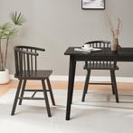 Eetkamerstoel Stami 79x53x47,5 cm set van 2 zwart [en.casa], Huis en Inrichting, Stoelen, Verzenden, Nieuw