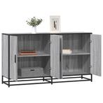 vidaXL Dressoir 134x35x76 cm bewerkt hout grijs sonoma, Huis en Inrichting, Kasten | Dressoirs, Minder dan 50 cm, Verzenden, Nieuw