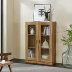 [en.casa] Vitrinekast Sorø 115x80x31 cm eikenkleurig, Huis en Inrichting, Kasten | Dressoirs, Verzenden, Nieuw