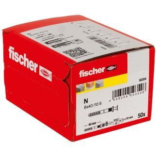 Slagplug met schroef | Fischer | 50 stuks (6x40/10, PZ2), Doe-het-zelf en Verbouw, IJzerwaren en Bevestigingsmiddelen, Nieuw, Verzenden