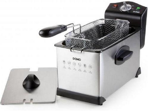 DOMO DO514FR Friteuse – Frituurpan - 3L – 2000W – RVS/Zwart, Huis en Inrichting, Woonaccessoires | Overige, Zo goed als nieuw