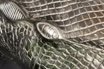 Design Hangtafel WILDLIFE CROCODILE 60cm Zilverkleurig, Huis en Inrichting, Tafels | Sidetables, Ophalen of Verzenden, Nieuw