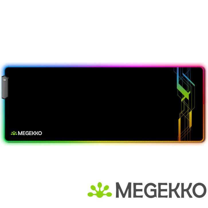 Megekko RGB Gaming Muismat Graphic XXL 800 x 300 mm, Computers en Software, Muizen, Nieuw, Verzenden