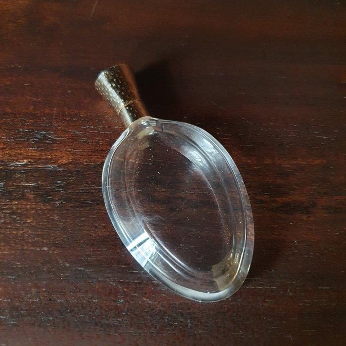Parfumfles - Appartement - Kristal - Antieke kristallen goud, Antiek en Kunst, Antiek | Goud en Zilver