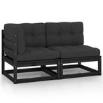 vidaXL 2-delige Loungeset met kussens massief grenenhout, Tuin en Terras, Verzenden, Nieuw, Loungeset