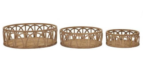 DIENBLAD FUJI SET 3 STUKS CM Ø 50X16-40X14-30X12, Huis en Inrichting, Woonaccessoires | Vazen, Ophalen of Verzenden